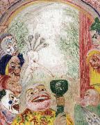 James Ensor The Song of the Wine or Thirsty Masks Norge oil painting reproduction